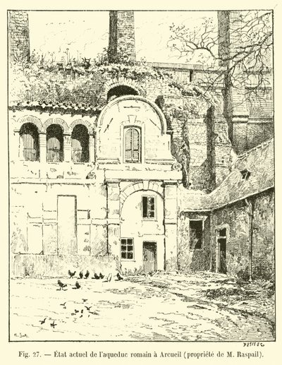 O estado atual da igreja romana em Arcueil, propriedade de M Raspail de French School