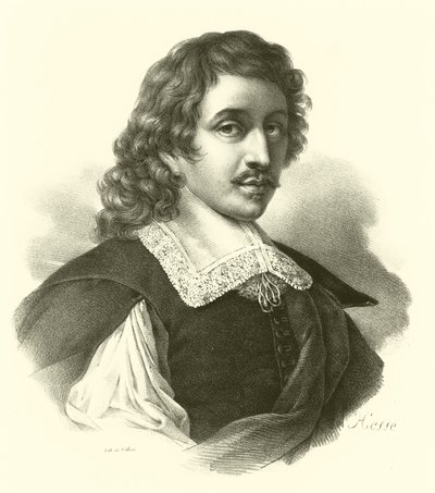 Eustache Le Sueur ou Lesueur, retrato (gravura) de French School