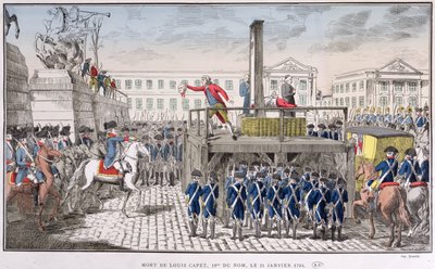 Execução de Luís XVI (1754-93) 21 de janeiro de 1793 de French School