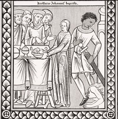 Execução de São João Batista, depois de uma miniatura em um livro de salmo do século 13 de St. Louis, de &39;Le Moyen Age et la Renaissance&39; por Paul Lacroix (1806-84) publicado em 1847 de French School