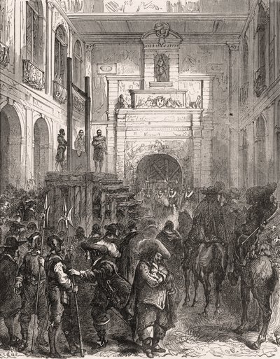 Execução do marechal Henri II de Montmorency (Montmorenci) (1595-1632) em Toulouse, em 1632. Gravura em "Histoire De France En Cent Paintings de Paul Lehugeur "1891. de French School