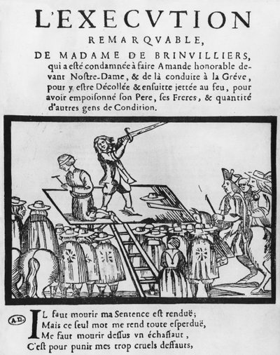 Execução da Marquesa de Brinvilliers, 1676 de French School