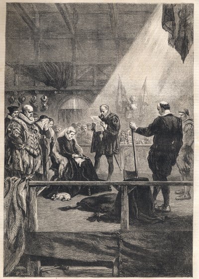 Execução de Mary Queen of Scotland e Queen consort of France - de French School