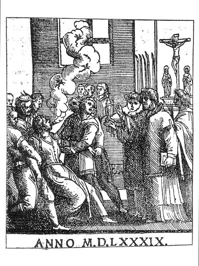 Exorcizando a cena em 1589 de French School