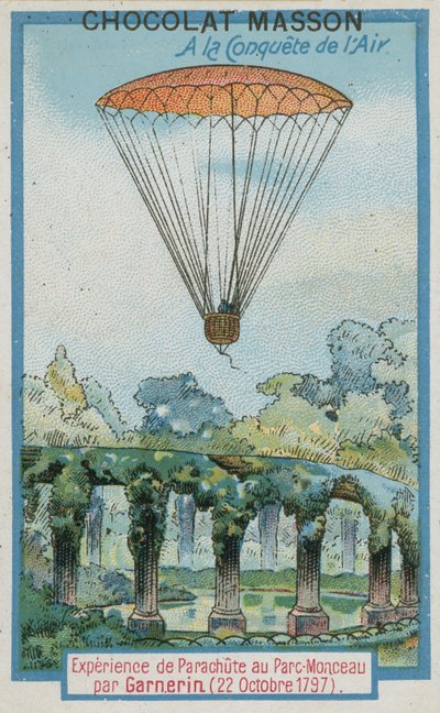 Experiências de paraquedismo no Parc Monceau de André-Jacques Garnerin (22 de outubro de 1797) de French School