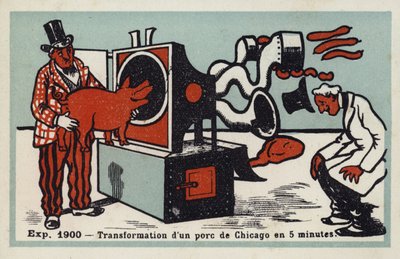 Exposição 1900 - transformação de um porco de Chicago em 5 minutos de French School