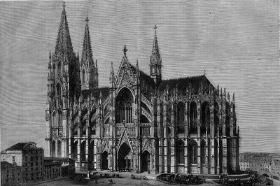 Vista exterior da Catedral de Colónia, Alemanha de French School
