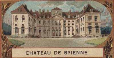 Vista exterior do Chateau de Brienne le Chateau (Brienne-le-Chateau) no Aube (10). Cromolitografia do final do século XIX de French School