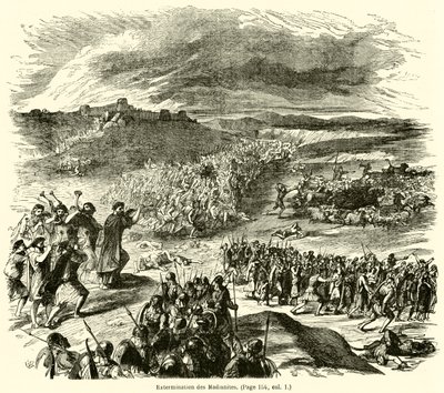 Exterminação de Madianitas (gravura) de French School