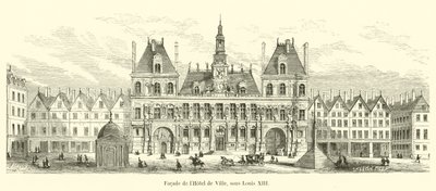 Fachada do Hotel de Ville, sob Louis XIII de French School