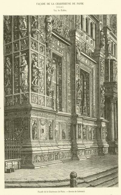 Fachada da Fachada de Pavia (gravura) de French School