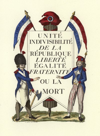Fac-símile de um cartaz republicano, Revolução Francesa de French School