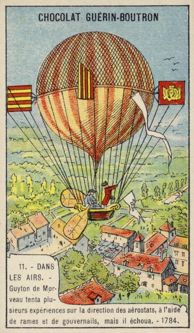 Tentativa falhada de Guyton de Morveau de pilotar um balão de French School