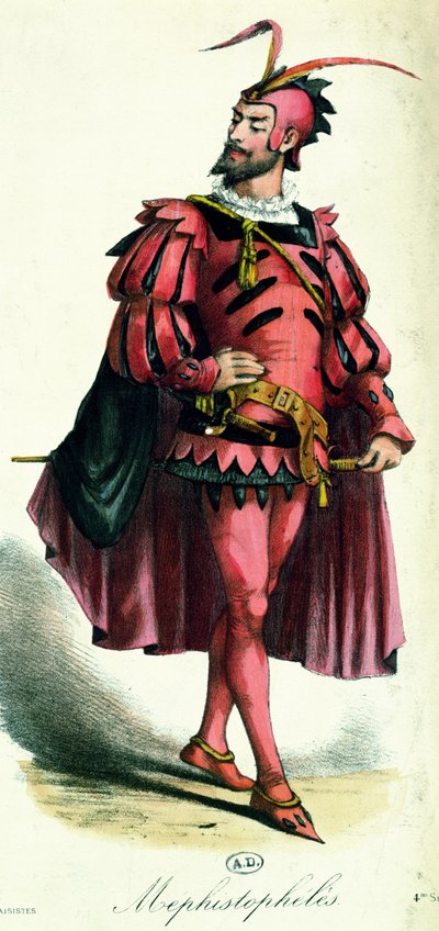 Fato de fantasia para Mefistófeles, de LArt du Travestissement de Leon Salut, 1885 de French School