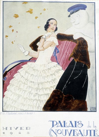 Mode: Werbung für Pelze 1925 (Palais de la Nouveauté) (Lithografie) von French School