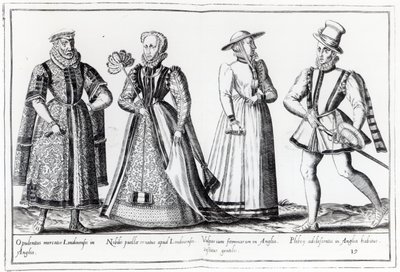 Moda durante o Período Tudor (gravura) de French School