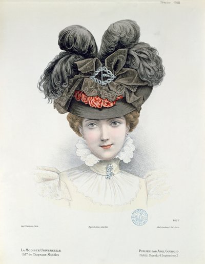 Placas de moda de La Modiste Universelle, fevereiro de 1898 de French School