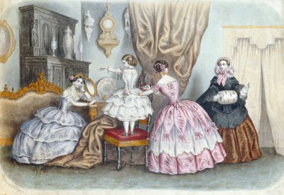 Placa de moda, de la Mode Illustree ;, c.1860 de French School