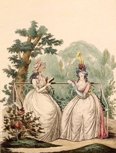 Placa de moda das senhoras em vestidos de dia de verão - Modes Anglaises, 1794 de French School