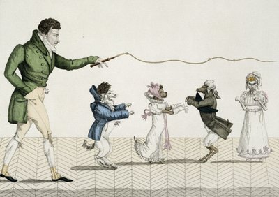 Cães da moda, placa 35 de Le Bon Genre, 1808 de French School