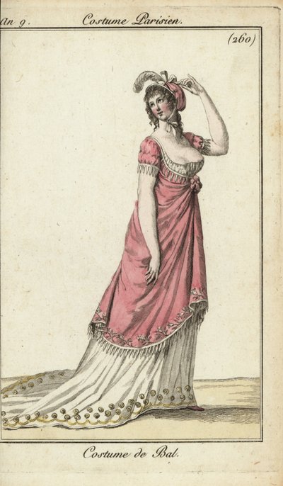 Mulher da moda em vestido de baile de luxo, Paris de French School