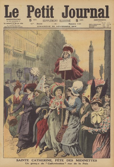 Festa de Santa Catarina, padroeira dos trabalhadores do vestuário (cor litho) de French School