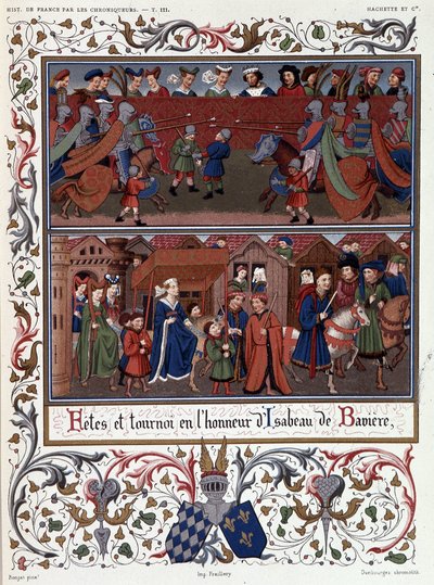 Festivais e Torneio em Honra de Isabeau (Isabelle, Elisabeth) da Baviera (1371-1435) de French School