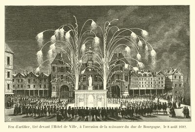Tome o dartifício, pegue o Hotel de Ville em frente à conduta da Borgonha, até 8 de 1682 de French School