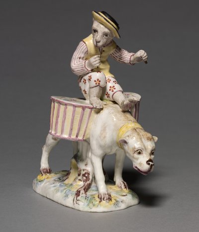 Figura de um macaco em um cachorro, fabricante Mennecy-Villeroy Factory, França, c.1760 de French School