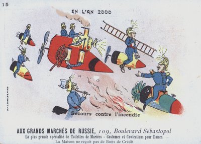 Combate a incêndios no ano 2000 (cor litho) de French School
