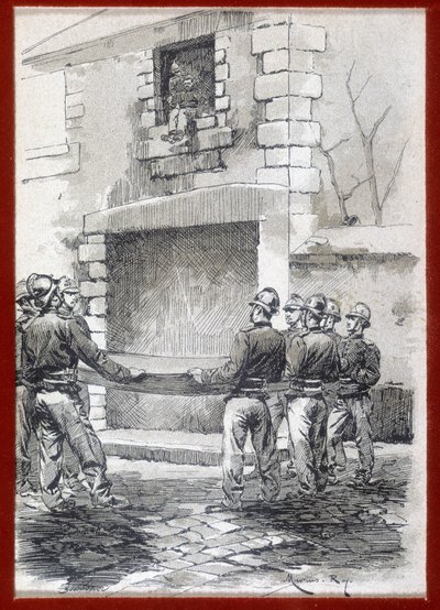 Firefighters, La couverture de sauvetage, n.d. debut século 19. de French School