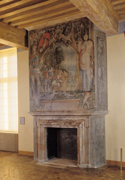 Lareira no Quarto do Rei de French School