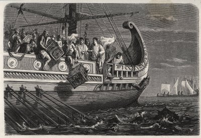 Primeira Guerra Púnica - Publius Claudius Appius Pulcher (morreu por volta de 240 AC) antes da Batalha de Drepanum (249 AC) faz galinhas sagradas lançadas ao mar - Primeira Guerra Púnica - Batalha de Drepana - Publius Claudius Appius Pulcher antes da batal de French School