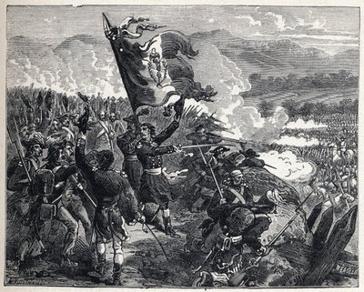 Primeira coligação: Coronel Antoine Guillaume (Antoine-Guillaume) Rampon (1759-1842) na Batalha de Montenotte, em 12 de abril de French School