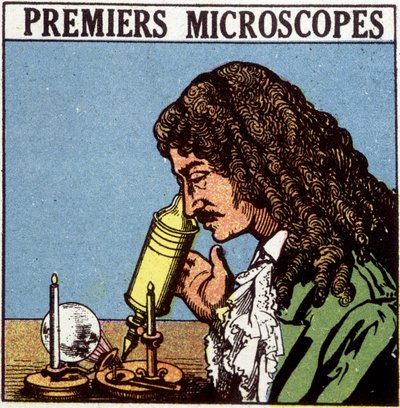Os primeiros microscópios: Huygens. de French School