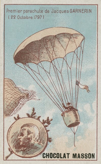 Primeira descida de pára-quedas por Jacques Garnerin, 22 de outubro de 1797 de French School