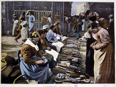 Comerciantes de peixe rue Rambuteau (Halles) de French School