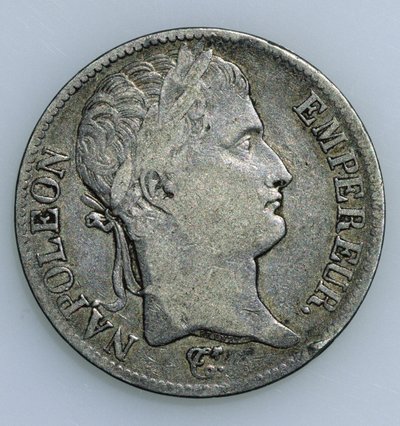 Moeda de cinco francos, com cabeça de Napoleão (1769-1821) 1811 (recto) de French School