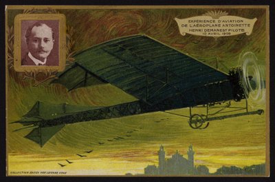 Voo do avião Antoinette de Henri Demanest, França de French School