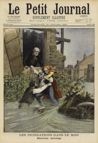 Inundações no Midi, França, 1897 de French School