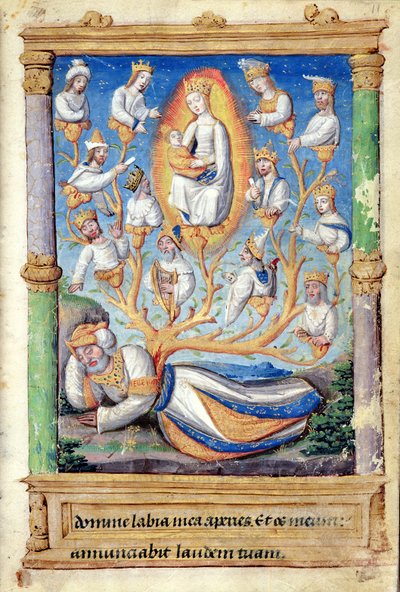 Fol.11r A árvore de Jessé, de Heures a lusage de Rome de French School