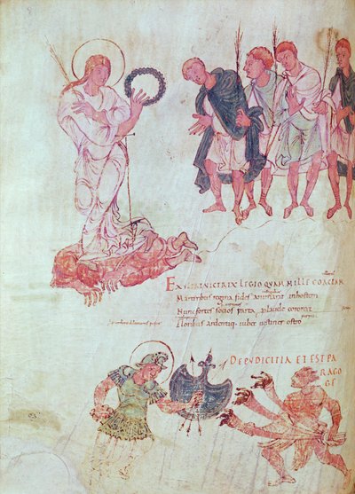 Fol.15.083 do Psychomachia por Prudentius de French School