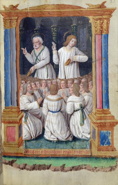 Fol.33r São Pedro e São João exortando os fiéis, de Heures a lusa de Roma de French School