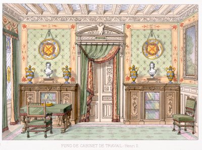 Porão do escritório no estilo de Henry II de The Gared-Furniture, de French School