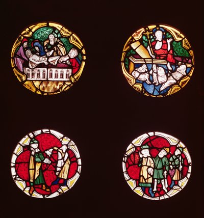 Quatro janelas retratando cenas da vida de Cristo, da Chapelle du Rosaire de French School