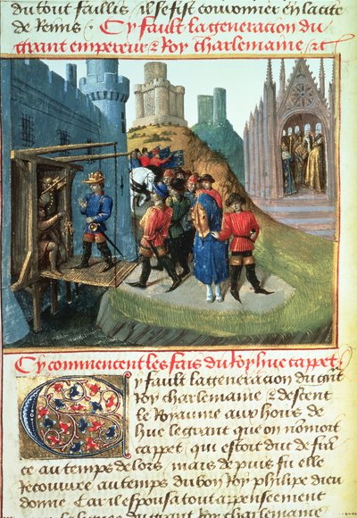 Fr 6465 f.165v Hugues Capet, Duque da França e Dom Asselin de French School