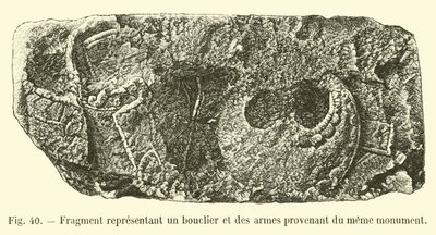 Fragmento representando um escudo e armas do mesmo monumento de French School