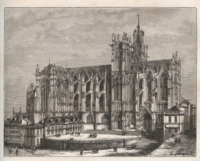 França, Lorraine, Moselle (57), Metz: La cathedrale Saint Etienne de Metz - gravura em "La France illustree: geographie, histoire, administration statistique" de V.-A. Malt-Brown. 1884 de French School