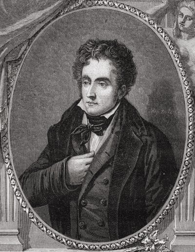 Francois-Rene, visconde de Chateaubriand (1768-1848) de "História da Revolução Francesa" por Louis Blanc (1811-1882) de French School