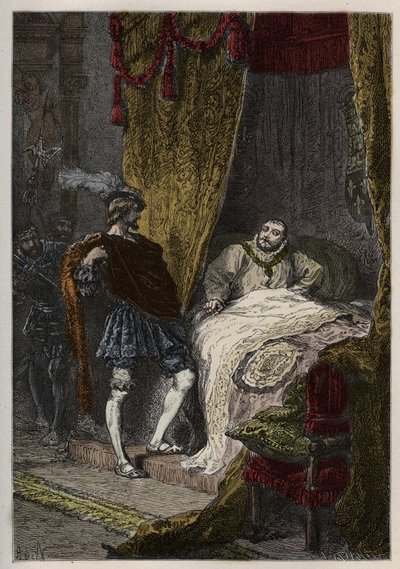 François 1er (1494-1547) surpreende Henrique VIII (1491-1547) pela manhã no Camp du Drap d